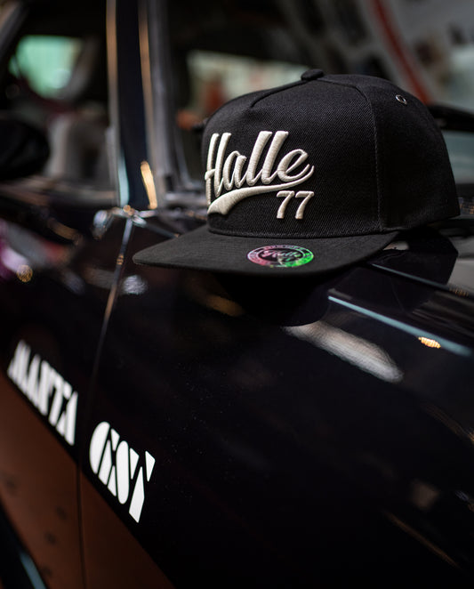 Snapback Flat Cap -Halle77- Schwarz