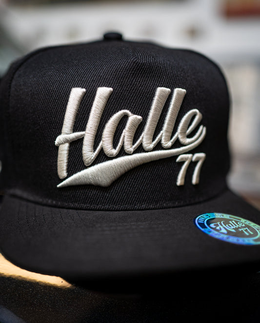 Snapback Flat Cap -Halle77- Schwarz