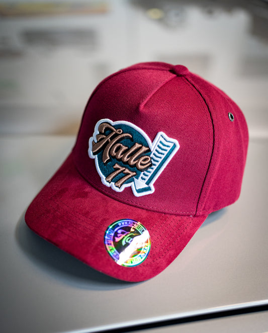 Snapback Curved Cap -Halle77- Burgundy