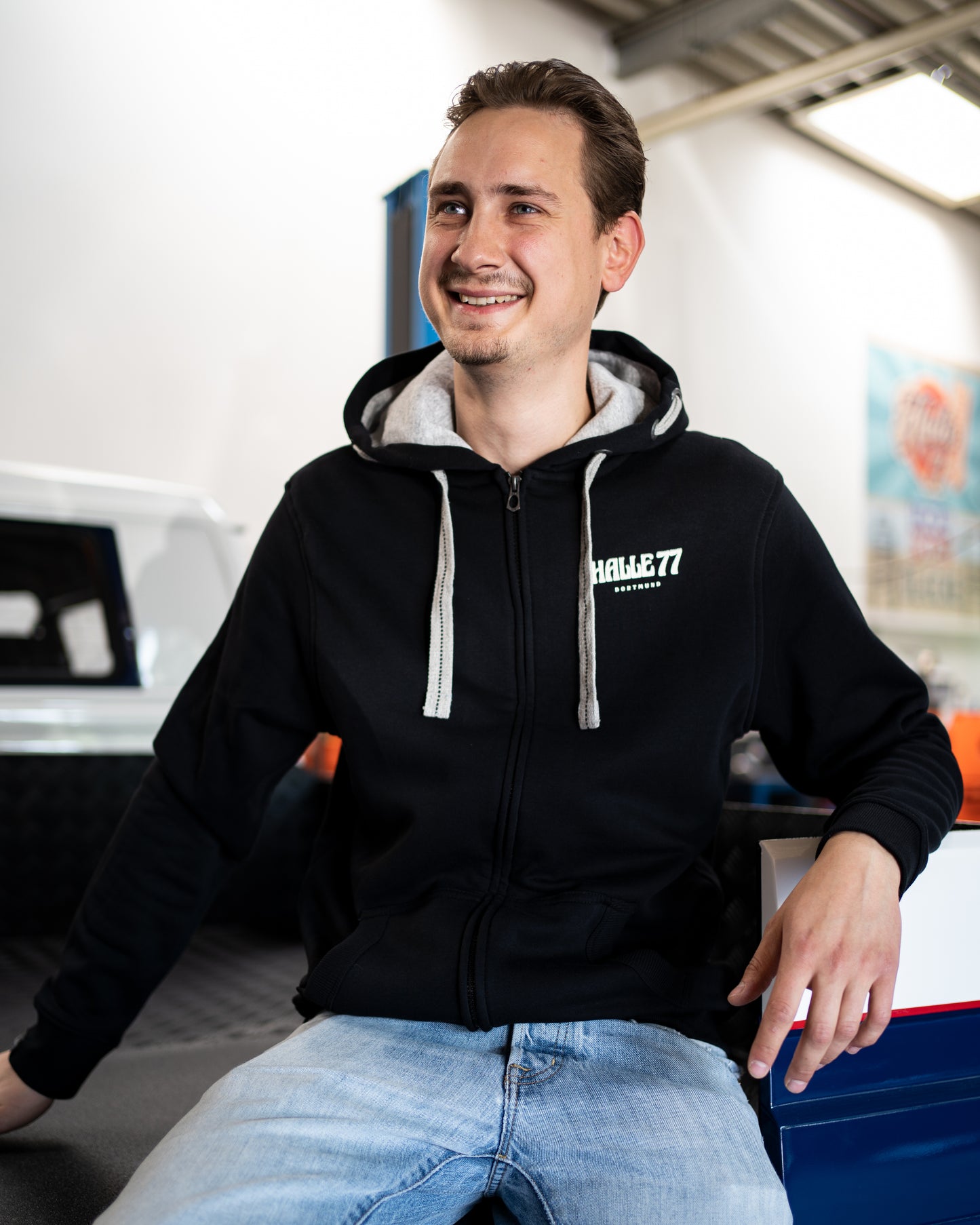 Zip Hoodie -Retro- mit Rückendruck