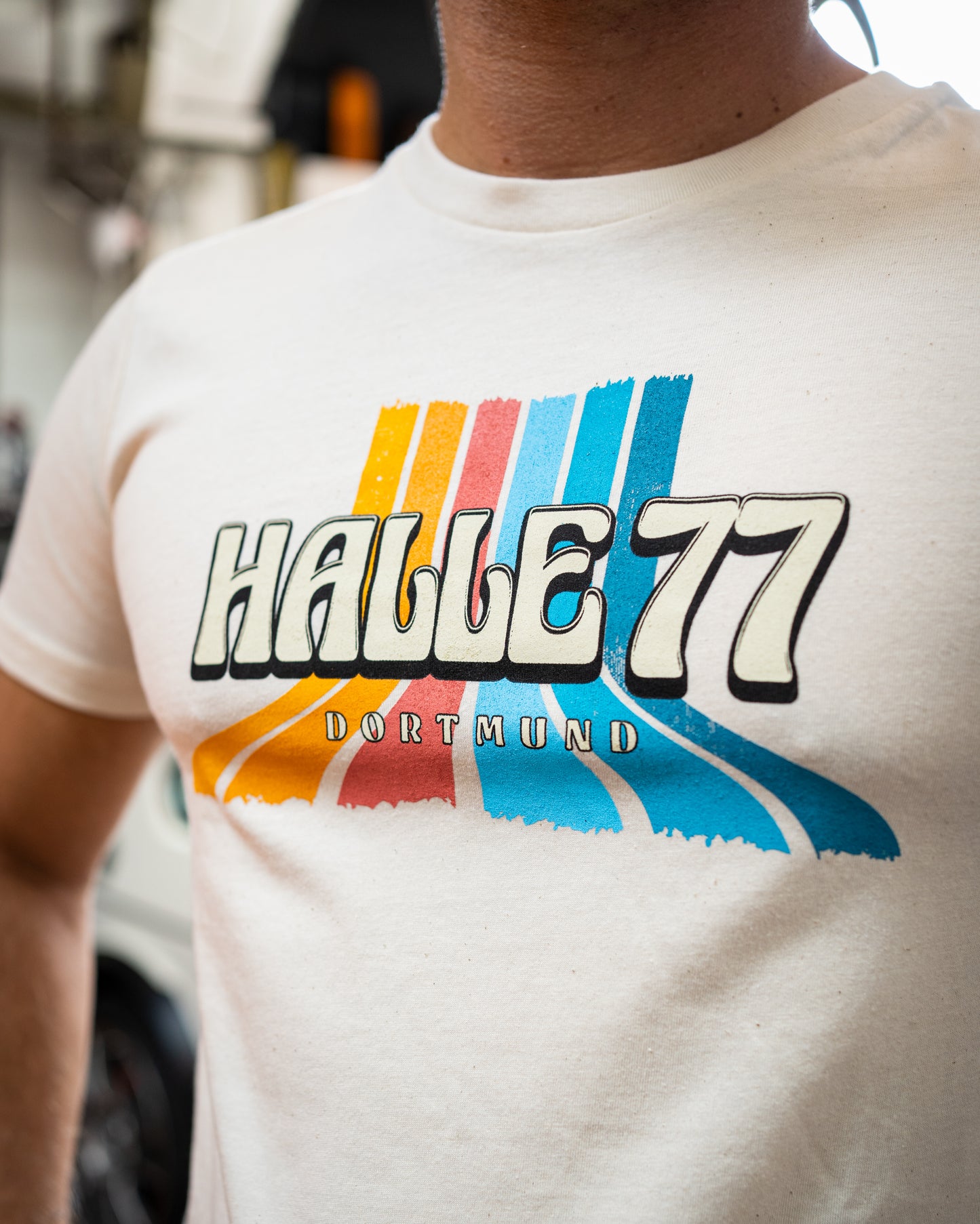 T-Shirt -Halle 77 Retro- beige