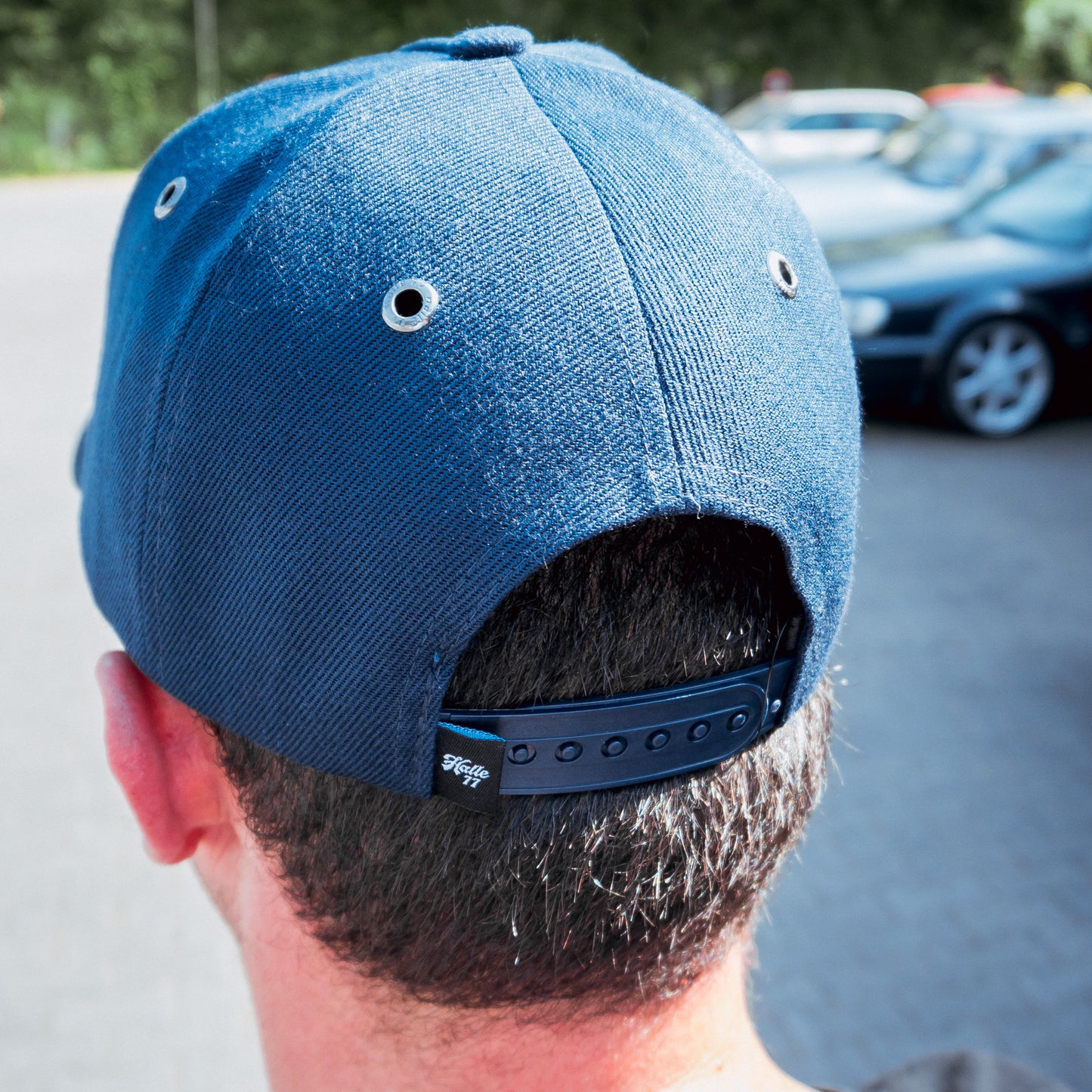 Snapback Curved Cap -Halle77- Navy